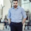 Quần tây kẻ caro xám - Xanh navy Quần tây kẻ caro xám - Xanh navy