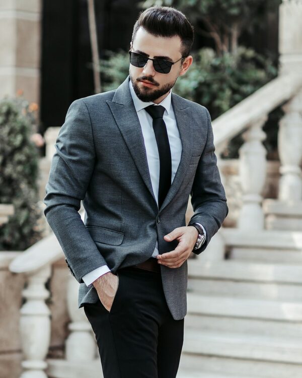 Blazer xanh rêu - Xám