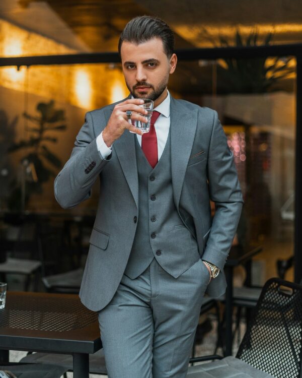 Vest tuxedo ba mảnh - Xám